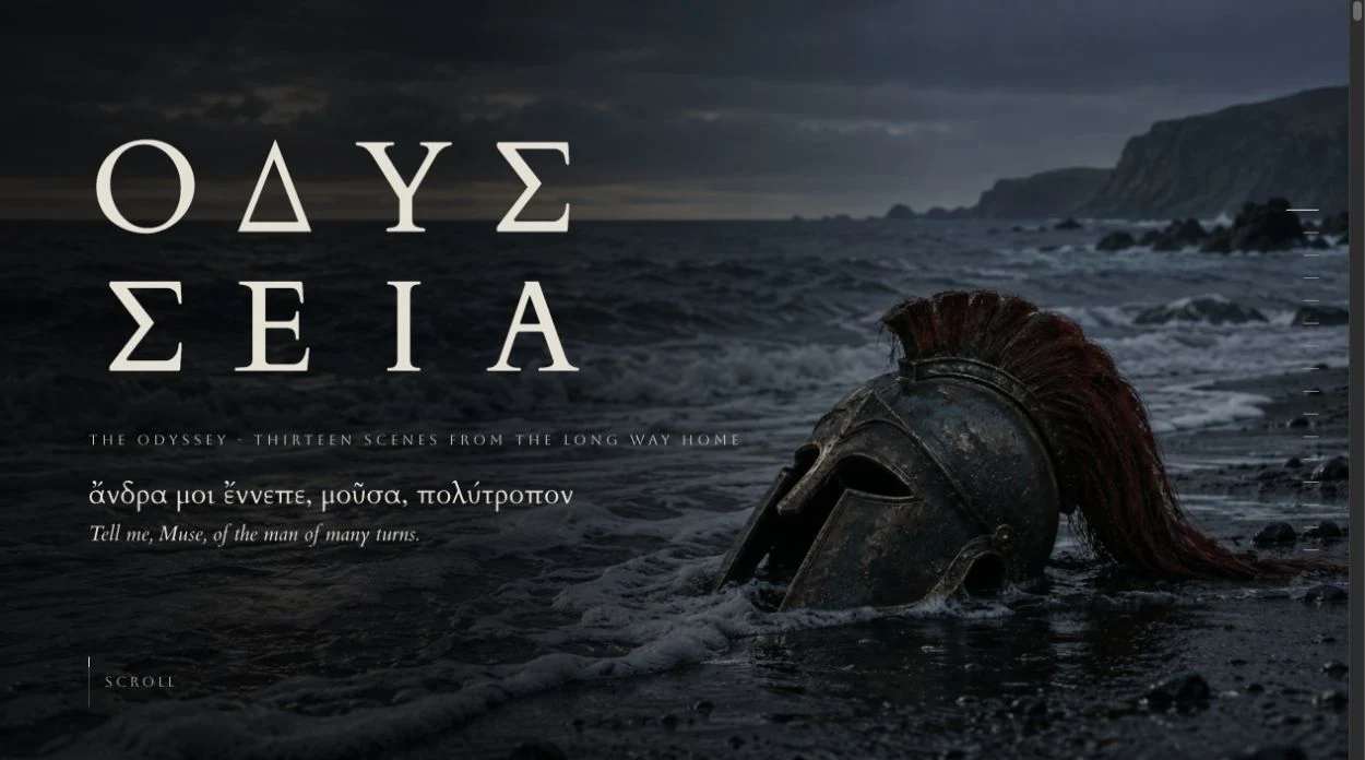 The Odyssey independent cinematic website concept